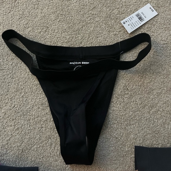 PACSUN Eco Black Chandley Banded High Waisted Bottoms - Picture 3 of 4